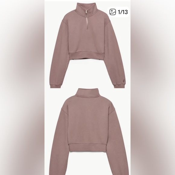 Aritzia Cozy Fleece Perfect 1/4 Zip in Turner Taupe - Picture 1 of 3